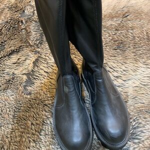 DEMONIA SLACKER-200
COLOR: Black Stretch Vegan Leather Size 12